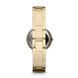 Fossil Virginia White Dial Gold Steel Strap Watch for Women - ES3283