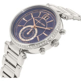 Michael Kors Sawyer Navy Blue Dial Silver Steel Strap Watch for Women - MK6224