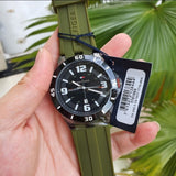 Tommy Hilfiger Drew Black Dial Green Rubber Strap Watch for Men - 1791065