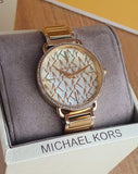 Michael Kors Portia Quartz Gold Dial Gold Steel Strap Watch For Women - MK3886