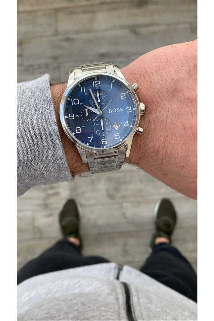 Hugo Boss Aeroliner 1513183 Blue Dial Stainless Steel Men’s Watch Hugo Boss Men main image 4