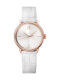 Calvin Klein Accent White Dial White Leather Strap Watch for Women - K2Y2Y6K6