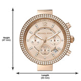 Michael Kors Parker Chronograph Rose Gold Dial Two Tone Steel Strap Watch For Women - MK6832