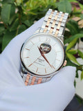 Tissot Tradition Powermatic 80 Open Heart Silver Dial Two Tone Steel Strap Jam Tangan Untuk Pria - T063.907.22.038.01