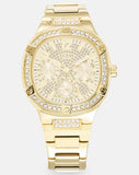 Guess Duchess Quartz Gold Dial Gold Steel Strap Watch For Women - GW0558L2