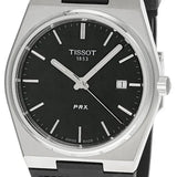 Tissot PRX Quartz Black Dial Black Leather Strap Watch For Men - T137.410.17.051.00