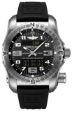 Breitling Emergency Black Dial Black Rubber Strap Watch for Men - E76325221B1S1