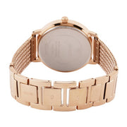 Guess Willow Crystal Blue Dial Rose Gold Mesh Bracelet Watch For Women - W0836L1