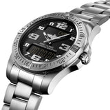 Breitling Aerospace Evo Black Dial Silver Steel Strap Watch for Men - E79363101B1E1