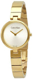 Calvin Klein Authentic Silver Dial Gold Steel Strap Watch for Women - K8G23546