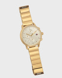 Tommy Hilfiger Blake White Dial Gold Steel Strap Watch for Women - 1781905