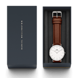 Daniel Wellington St Mawes White Dial Brown Leather Strap Watch For Men - DW00100052