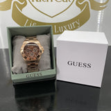 Guess BFF Multifunction Brown Dial Rose Gold Steel Strap Watch for Women - W0231L8