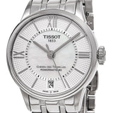 Tissot Chemin Des Tourelles Powermatic 80 Lady White Dial Jam Tangan Tali Baja Perak Untuk Wanita - T099.207.11.037.00