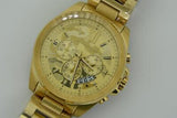 Michael Kors Brecken Chronograph Gold Dial Gold Steel Strap Watch For Men - MK8934