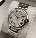 Cartier Ballon Bleu De Cartier Silver Dial Silver Steel Strap Watch for Women - W69011Z4