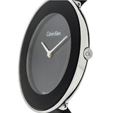 Calvin Klein Chic Black Dial Black Leather Strap Watch for Women - K7N23CB1