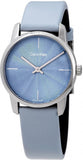 Calvin Klein City Blue Dial Blue Leather Strap Watch for Women - K2G231VN