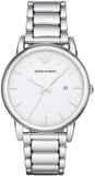 Emporio Armani Classic Luigi Quartz Silver Dial Silver Steel Strap Watch For Men - AR1854