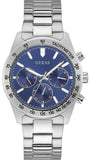 Guess Altitude Chronograph Blue Dial Silver Steel Strap Watch for Men - GW0329G1