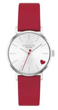 Coach Perry White Dial Red Leather Strap Watch for Women - 14503515