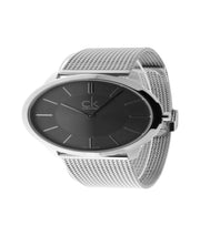 Calvin Klein Minimal Grey Dial Silver Mesh Bracelet Watch for Men - K3M21124