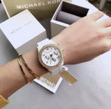 Michael Kors Runway White Dial White Steel Strap Watch for Women - MK5237