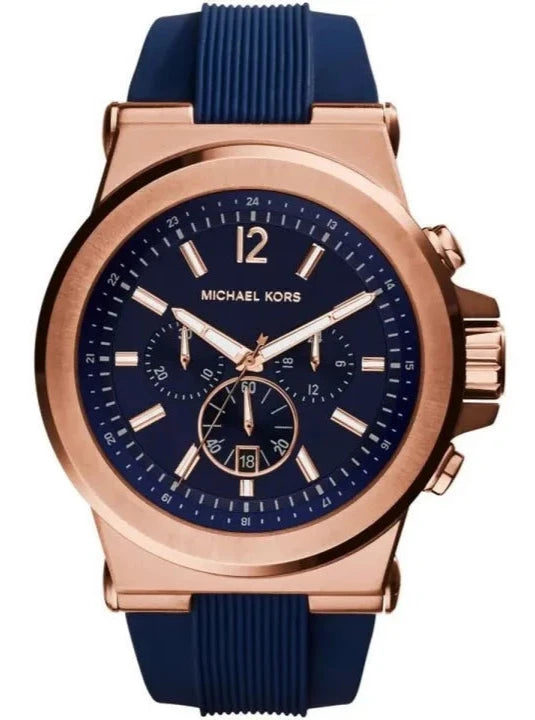 Michael Kors Dylan Blue Dial Blue Rubber Strap Watch for Men