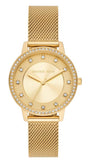 Michael Kors Quartz Crystals Gold Dial Gold Mesh Strap Watch for Women - MKO1011