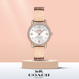 Coach Delancey White Dial Rose Gold Steel Strap Watch for Women - 14502355