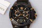 Versace Icon Active Chronograph Black Dial Black Steel Strap Watch for Men - VEZ700421