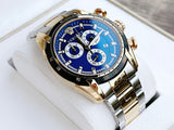 Versace V-Ray Chronograph Quartz Blue Dial Two Tone Steel Strap Watch For Men - VE2I01021