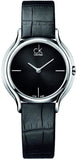 Calvin Klein Skirt Black Dial Black Leather Strap Watch for Women - K2U231CS