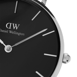 Daniel Wellington Classic Petite Bondi Black Dial White Leather Strap Watch For Women - DW00100284