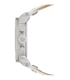 Diesel Badass Chronograph White Dial White Leather Strap Watch For Men - DZ7265