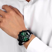 Maserati Traguardo Chronograph Green Dial Black Silicone Strap Watch For Men - R8871612043