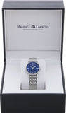 Maurice Lacroix Eliros Diamonds Blue Dial Silver Steel Strap Watch For Women - EL1094-SS002-450-1