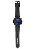 Emporio Armani Luigi Analog Blue Dial Black Leather Strap Watch For Men - AR11351