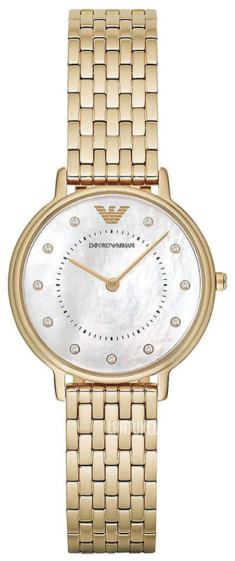 Emporio Armani Dress Analog Mother of Pearl Dial Gold Steel Strap Watch For Women Emporio Armani Dress Analog Mother of Pearl Dial Gold Steel Strap Watch For Women