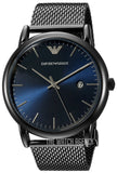 Emporio Armani Luigi Quartz Blue Dial Grey Mesh Bracelet Watch For Men - AR11053