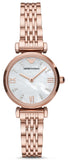 Emporio Armani Gianni T-Bar Mother of Pearl Dial Rose Gold Steel Strap Watch For Women - AR11316