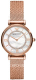 Emporio Armani Gianni T Bar Mother of Pearl Dial Rose Gold Mesh Bracelet Watch For Women - AR11320
