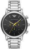 Emporio Armani Luigi Chronograph Black Dial Silver Steel Strap Watch For Men - AR11324