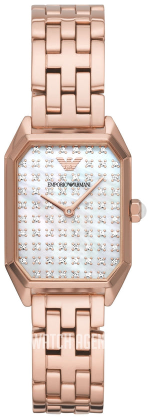 Emporio Armani Gioia Quartz Mother of Pearl Dial Rose Gold Steel Strap Watch For Women - AR11389