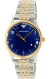 Emporio Armani Classic Quartz Blue Dial Two Tone Steel Strap Watch For Men - AR1868