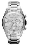 Emporio Armani Sportivo Chronograph Silver Dial Silver Steel Strap Watch For Men - AR5963