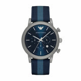 Emporio Armani Luigi Chronograph Quartz Blue Dial Blue Nylon Strap Watch For Men - AR1949