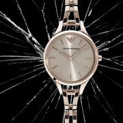 Emporio Armani Aurora Rose Gold Dial Rose Gold Steel Strap Watch for Women - AR11055