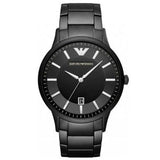 Emporio Armani Renato Quartz Black Dial Black Steel Strap Watch For Men - AR11079