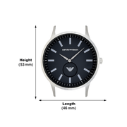 Emporio Armani Renato Quartz Black Dial Silver Steel Strap  Watch For Men - AR11118
